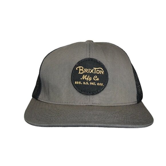 Brixton Logo Black Gray Trucker Hat Baseball Cap‎ Snapback mesh - Picture 2 of 9